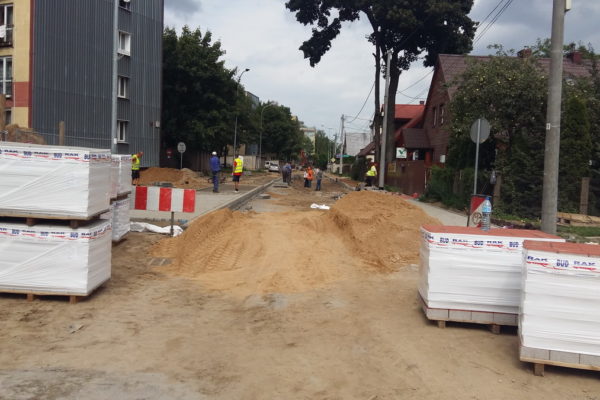 Parking oraz droga z kostki brukowej w Białymstoku